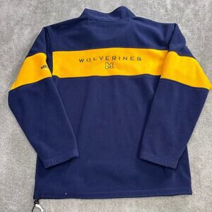 Vintage Michigan Wolverines Fleece Pullover Sweatshirt Size Large Y2K College